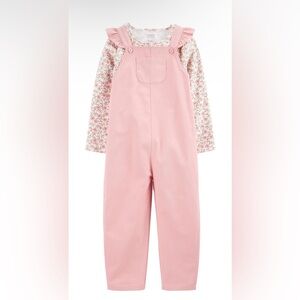 Carter's Child of Mine Toddler Girl, Pink Overalls Set, 2-Piece, Size: 4T